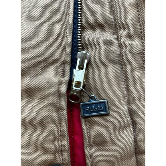 Vtg Walls Blizzard-Pruf Quilted Barn Coat Mens L Brown Corduroy Collar Workwear - Picture 7 of 16